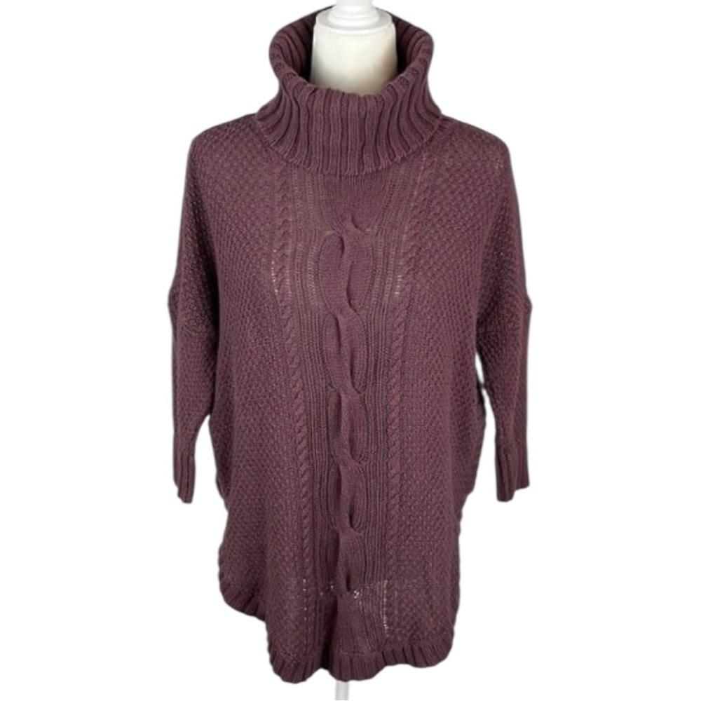 Express Purple Turtleneck Cable Knit Sweater Size S/P